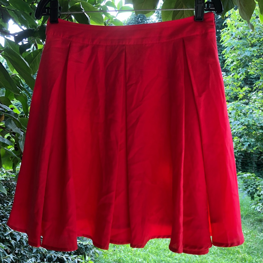 Collective Concepts Coral Pink Pleated Mini Skirt